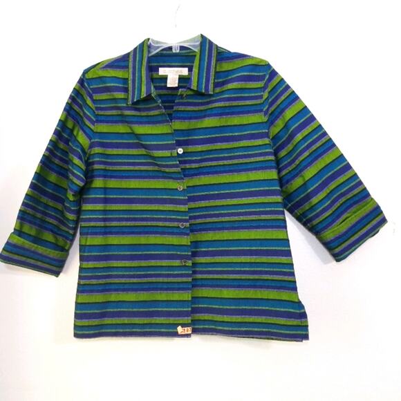 Clothes brand metallic shimmer striped jacket M - Picture 1 of 11